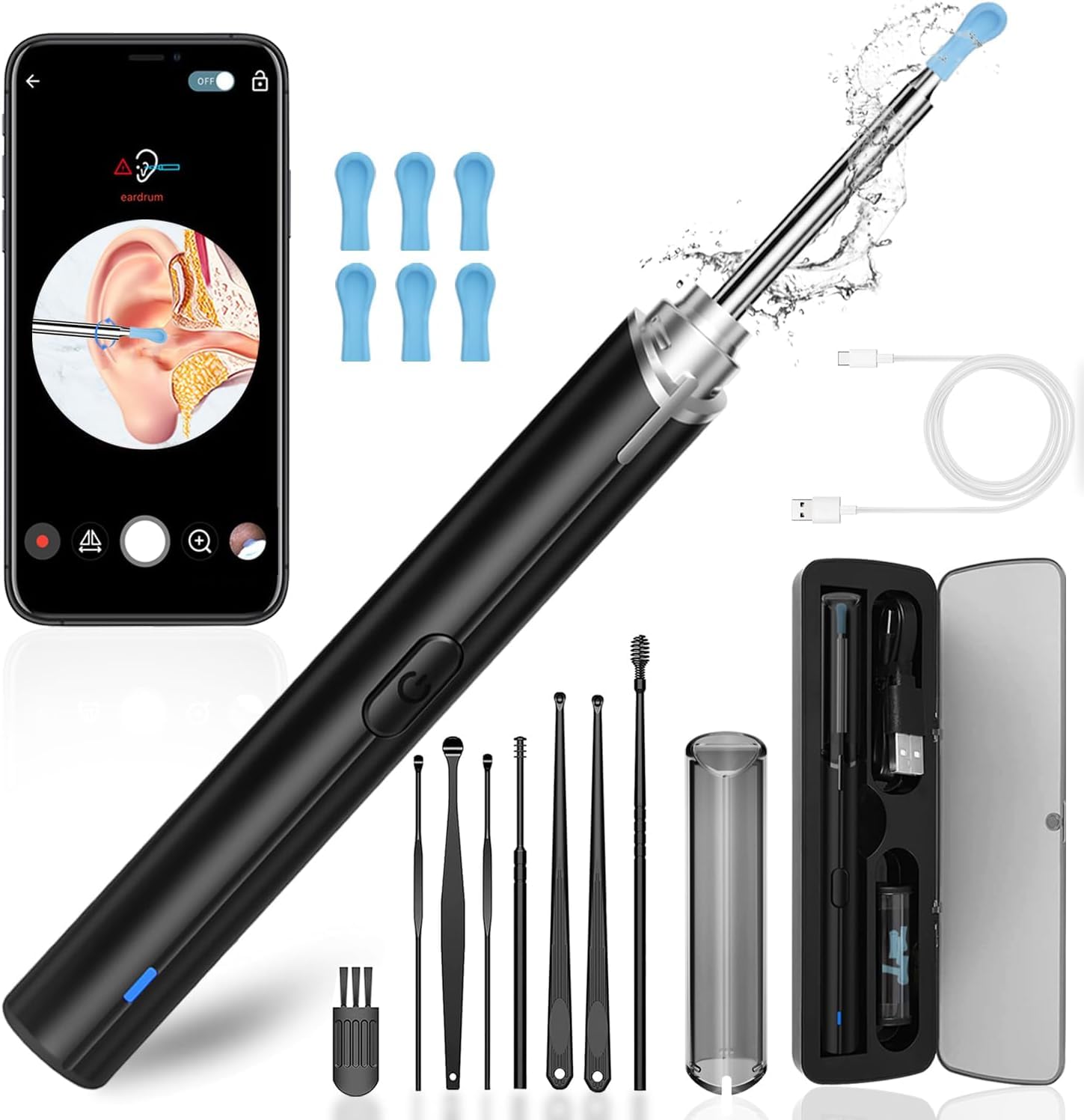 Clarova Vision Ear Cleaner - 1296p HD camera ear wax removal kit