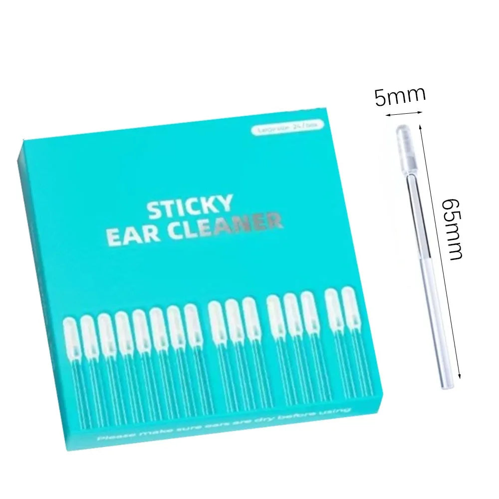 24Pcs Disposable Silicone Ear Swabs - Gentle & Effective Earwax Remover for All Ages